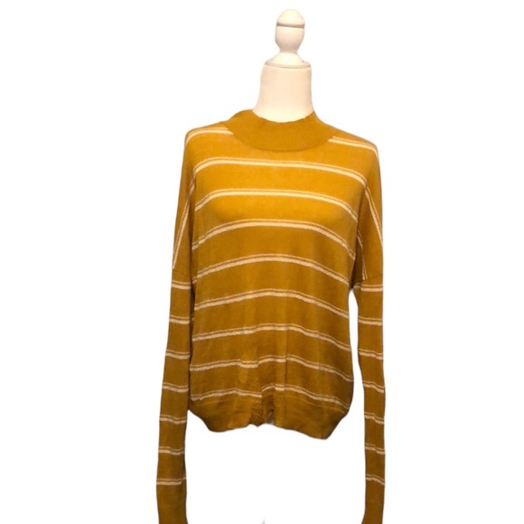 RVCA Sweaters - RVCA Mustard Yellow Horizontal Stripe Sweater